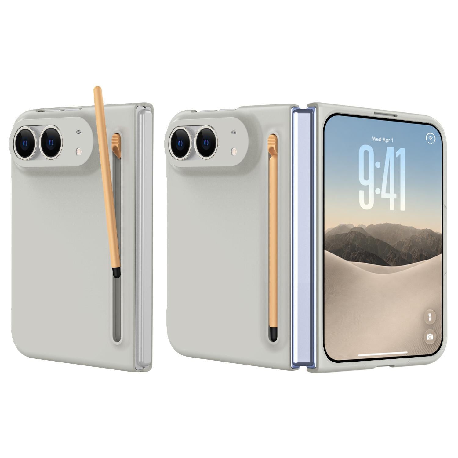 Compatible with iPhone Duo Skinfeel Shockproof Phone Case, No Pen - Light Gray