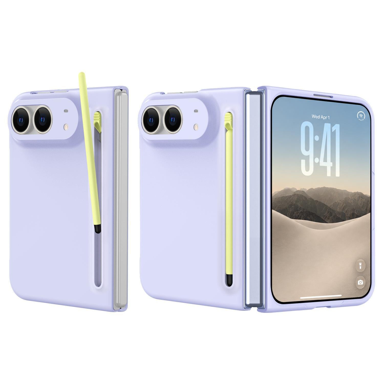 Compatible with iPhone Duo Skinfeel Shockproof Phone Case, No Pen - Purple
