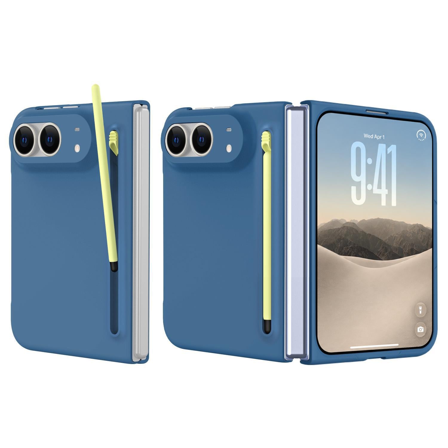 Compatible with iPhone Duo Skinfeel Shockproof Phone Case, No Pen - Blue