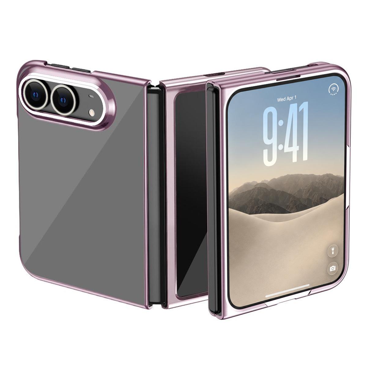 Compatible with iPhone Duo Electroplating Transparent Shockproof Phone Case - rose gold