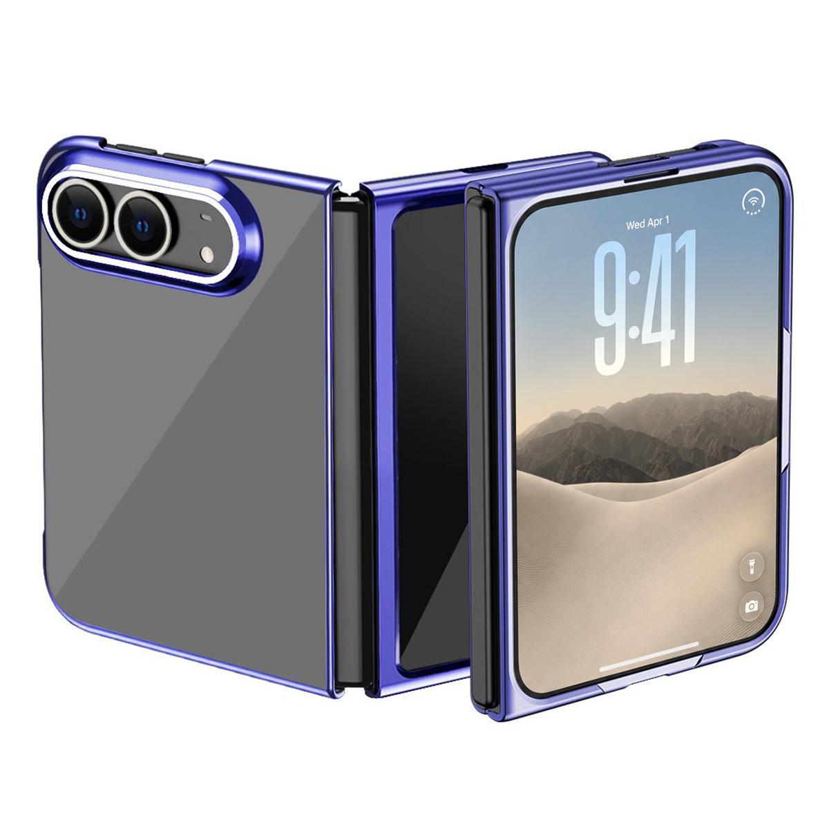 Compatible with iPhone Duo Electroplating Transparent Shockproof Phone Case - Bule