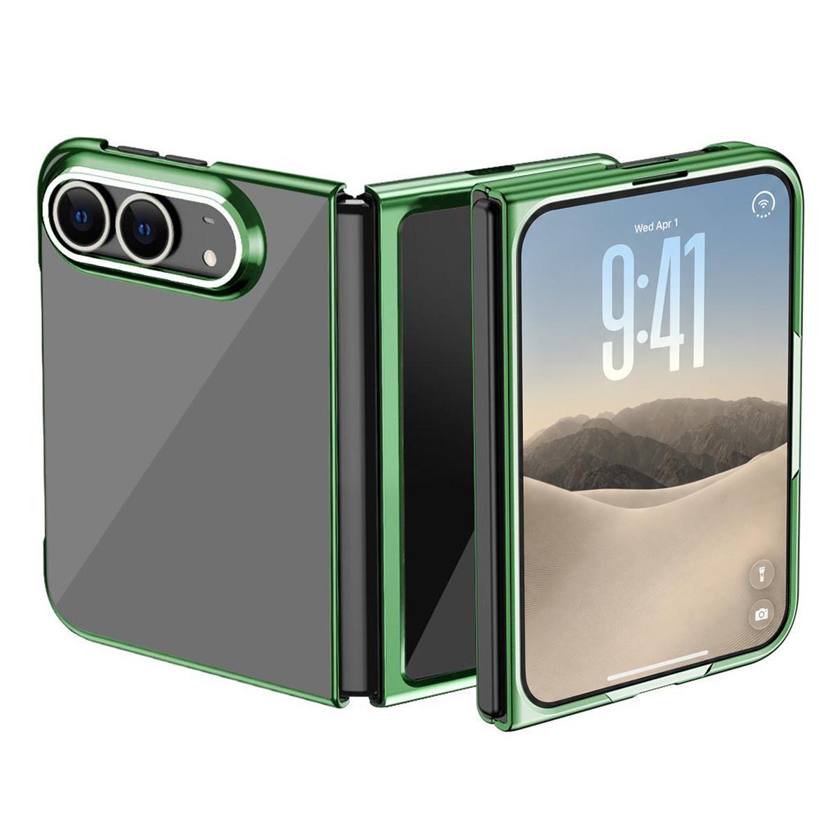 Compatible with iPhone Duo Electroplating Transparent Shockproof Phone Case - Green