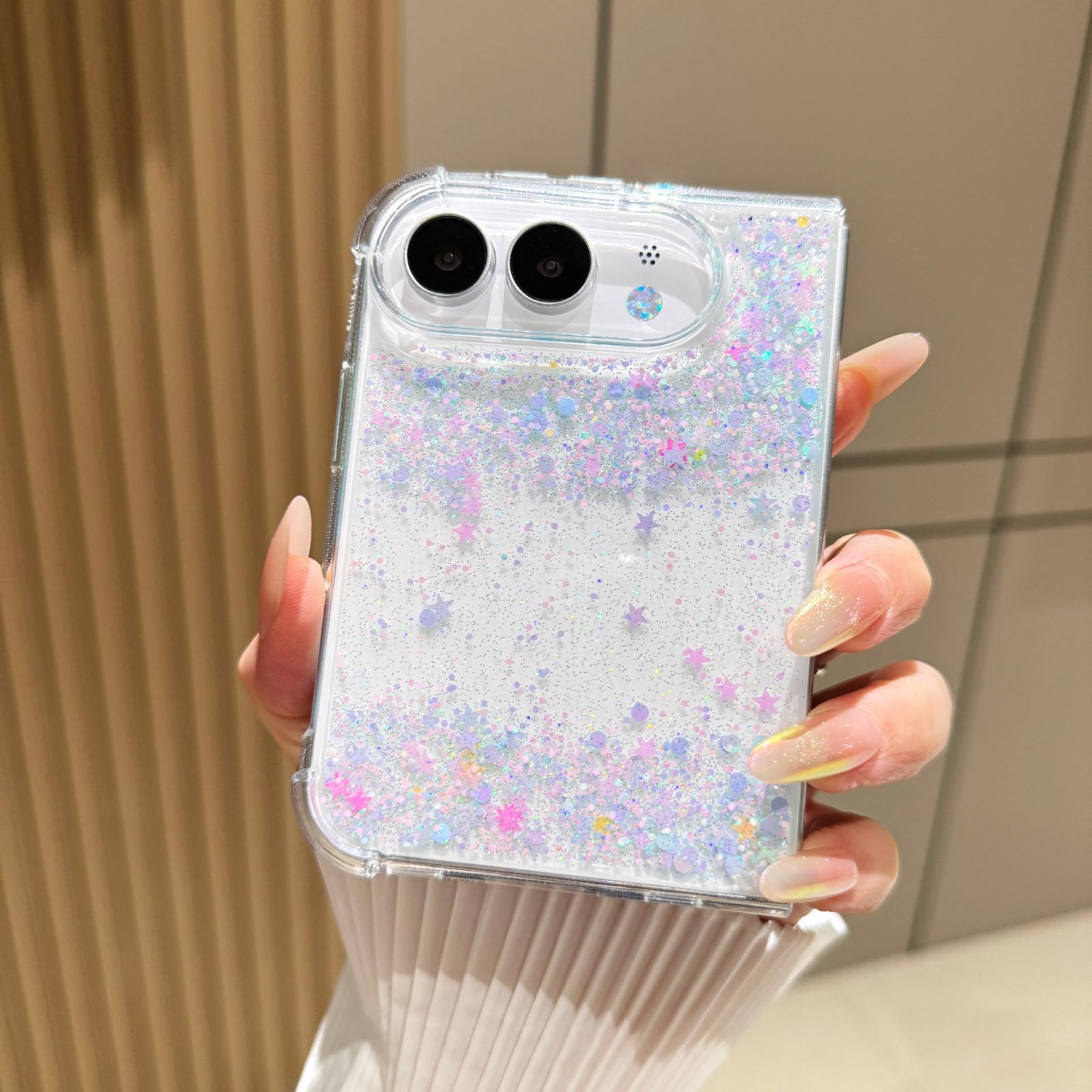 Compatible with iPhone Duo Sequins Glitter Gradient Epoxy TPU Phone Case - Dreamy