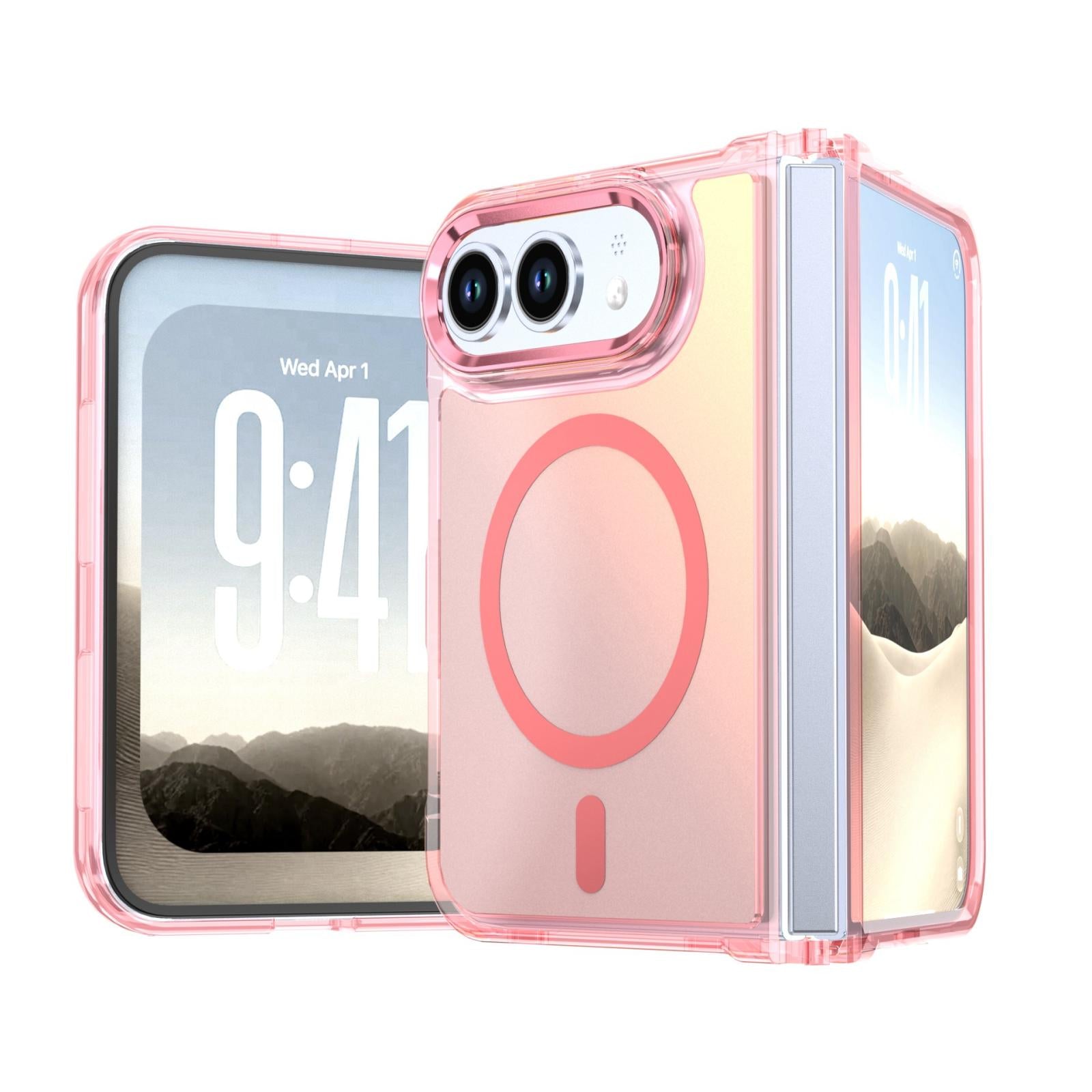 Compatible with iPhone Duo Bright Shadow Magnetic Discolor Phone Case - Pink