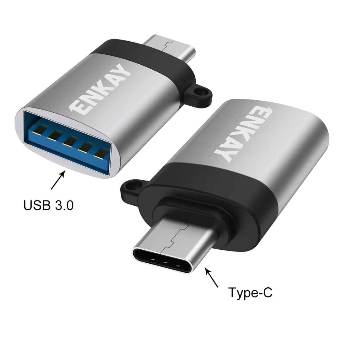 Uniqbuy For ENK-AT101 Aluminium Alloy USB-C / Type-C to USB 3.0 OTG Data Adapter Converter(Silver)