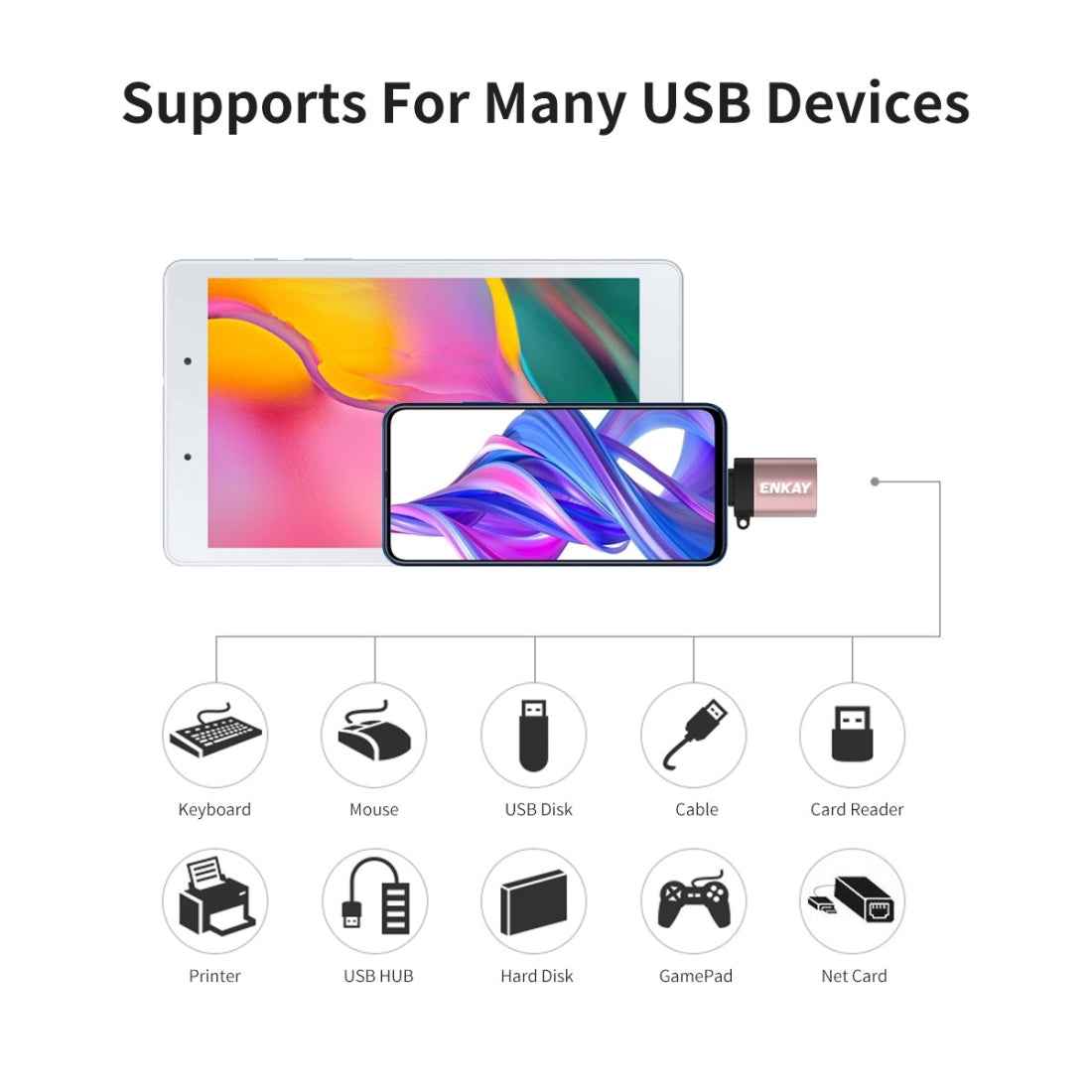 Uniqbuy For ENK-AT101 Aluminium Alloy USB-C / Type-C to USB 3.0 OTG Data Adapter Converter(Silver)