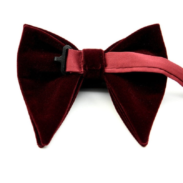 Men Velvet Double-layer Big Bow-knot Bow Tie Clothing Accessories(Navy)