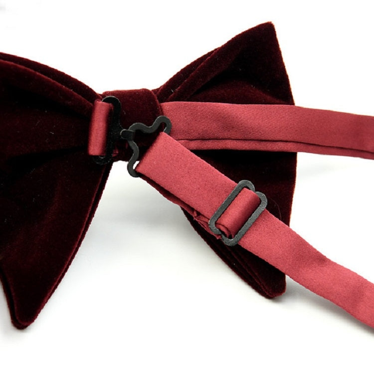 Men Velvet Double-layer Big Bow-knot Bow Tie Clothing Accessories(Black)