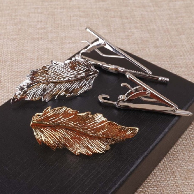 Copper Tie Clip Clothing Accessories, Style:Black Feather Pen