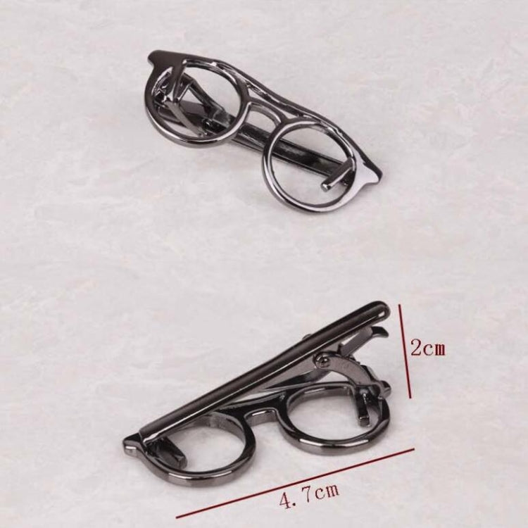 Copper Tie Clip Clothing Accessories, Style:Black Round Glasses