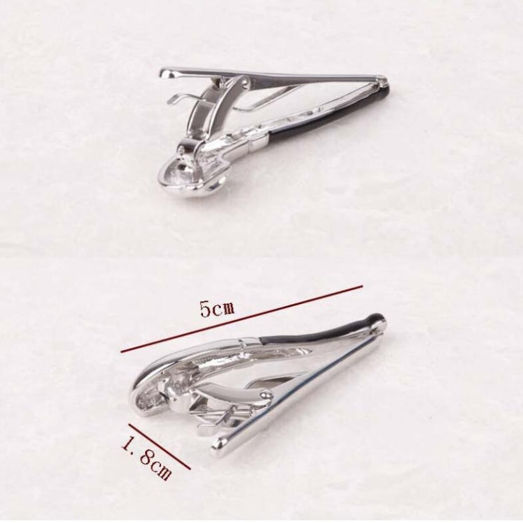 Copper Tie Clip Clothing Accessories, Style:Silver Black Handle Pipe