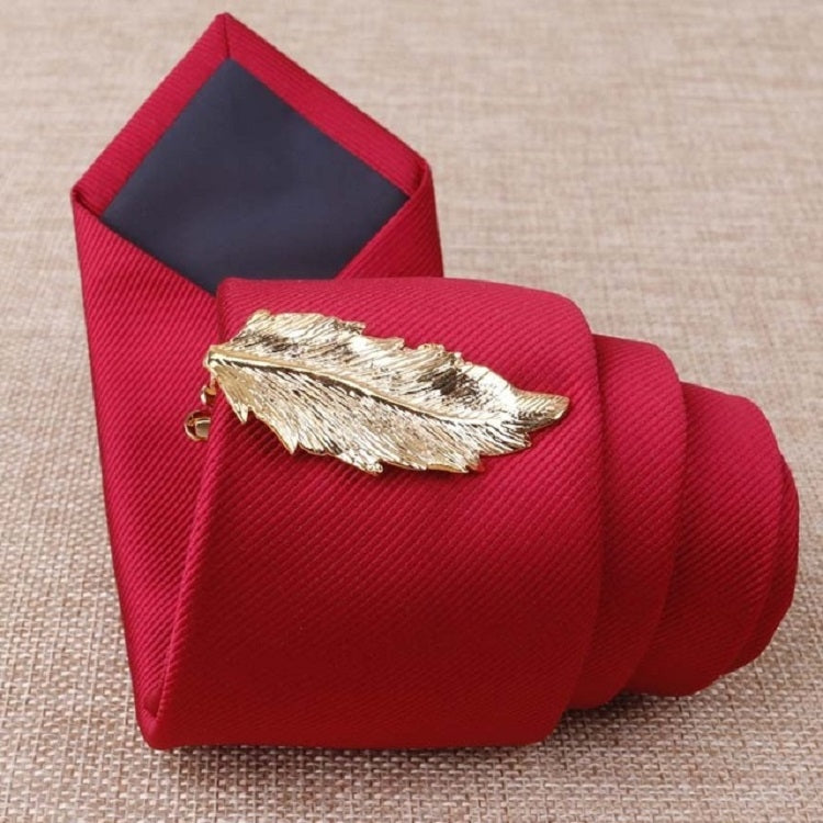 Copper Tie Clip Clothing Accessories, Style:Gold Leaves