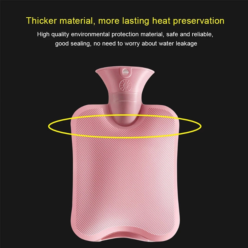 Hot Water Bottle Solid Color Knitting Cover (Without Hot Water Bottle) Water-filled Hot Water Soft Knitting Bottle Velvet Bag(Light purple)