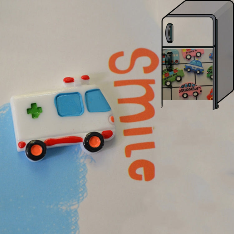 10 PCS Resin DIY Simulation Car Fridge Magnet Home Decoration(Ambulance)