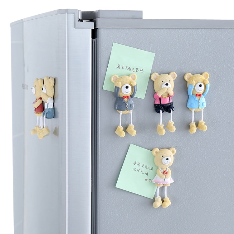 Cartoon Bear Stereo Refrigerator Magnetic Fridge Magnet, Style Random Delivery
