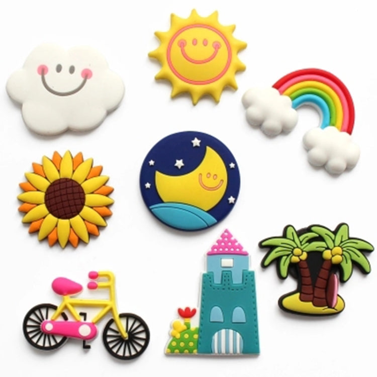 10 PCS Home Fridge Magnets Decorative Message Stickers Children Whiteboard Stickers(Sunflower)