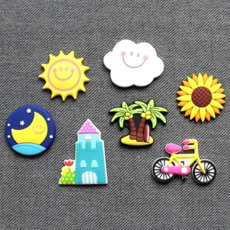 10 PCS Home Fridge Magnets Decorative Message Stickers Children Whiteboard Stickers(Yellow Sun)