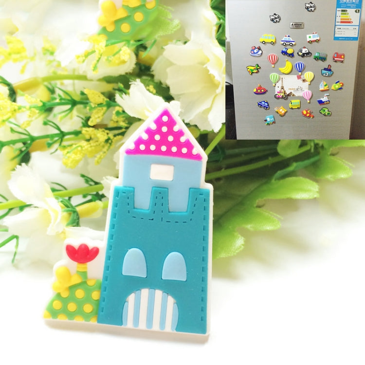 10 PCS Home Fridge Magnets Decorative Message Stickers Children Whiteboard Stickers(Castle)