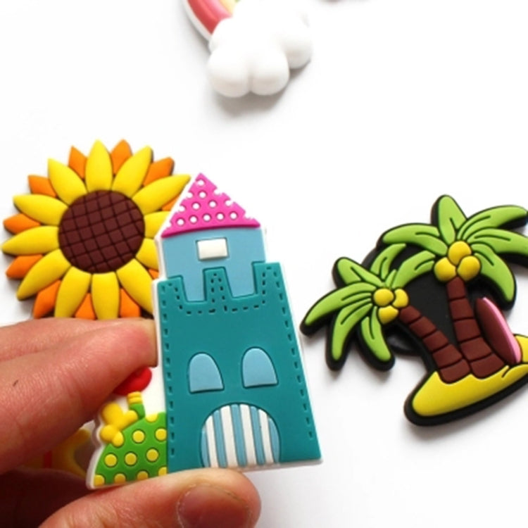 10 PCS Home Fridge Magnets Decorative Message Stickers Children Whiteboard Stickers(Castle)