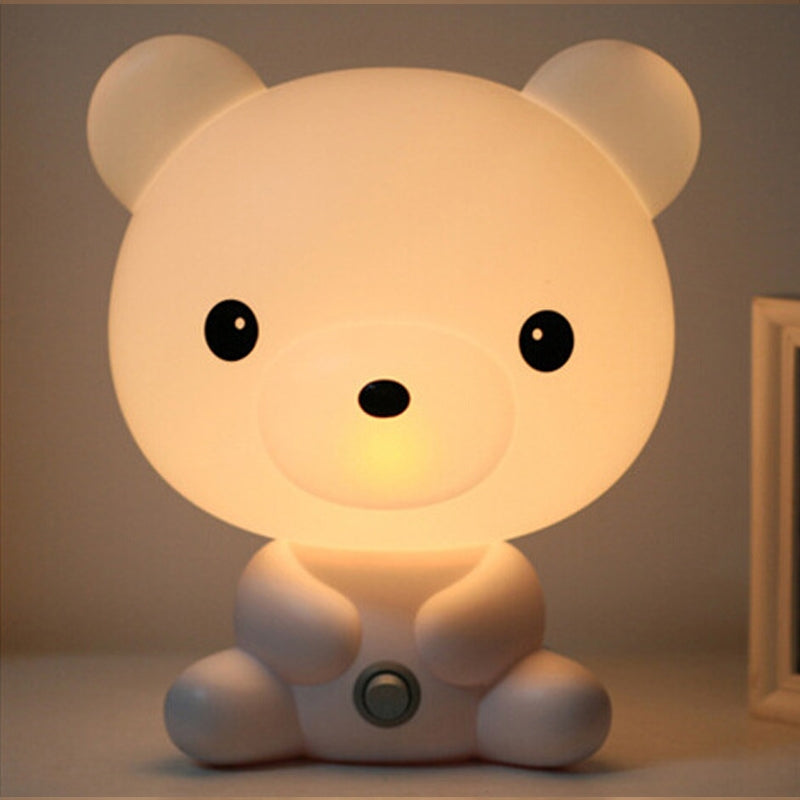 Baby Bedroom Lamps Night Light Cartoon Pets Pvc Plastic Sleep Led Kid Lamp Bulb bear(EU)