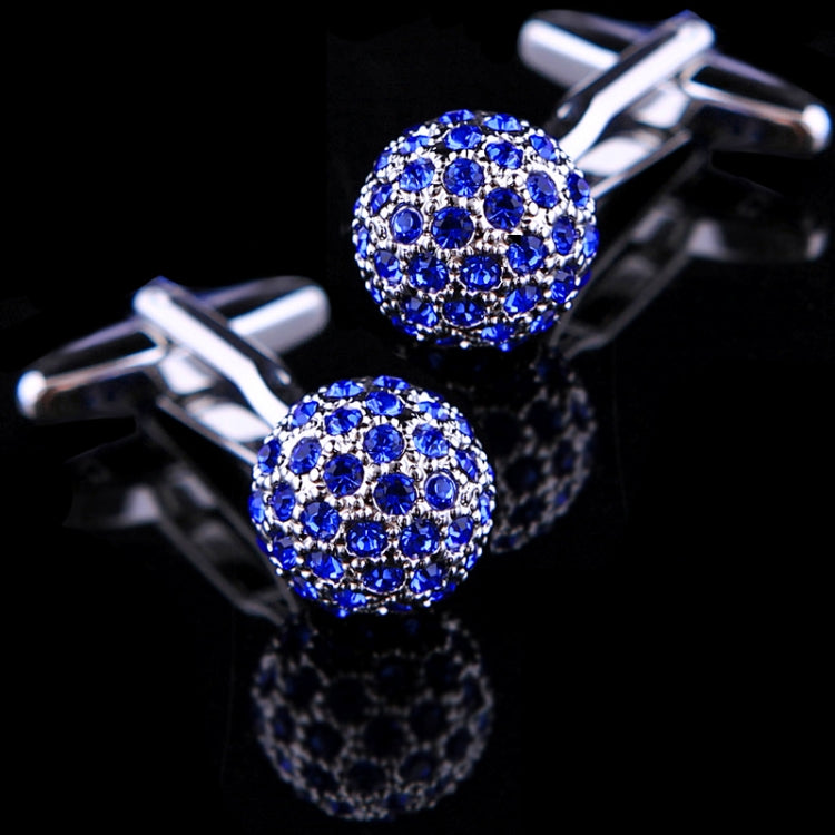 Blue Crystal Ball shirt cufflinks for mens(Blue)