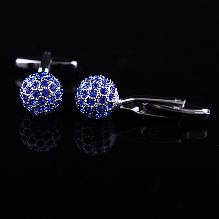 Blue Crystal Ball shirt cufflinks for mens(Blue)