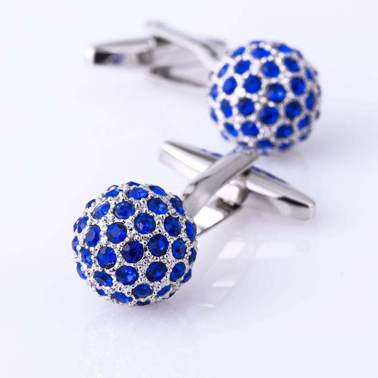 Blue Crystal Ball shirt cufflinks for mens(Blue)