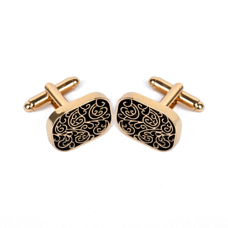 High-end men shirts Cufflinks collocation accessoriesgifts classic Mens Fashion Design carving(Gold)