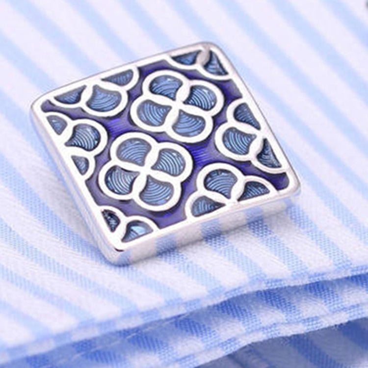 Luxury Shirt Cufflink Floral Texture Cuff Button for Men, A Pair(Silver)
