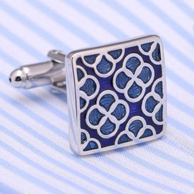 Luxury Shirt Cufflink Floral Texture Cuff Button for Men, A Pair(Silver)