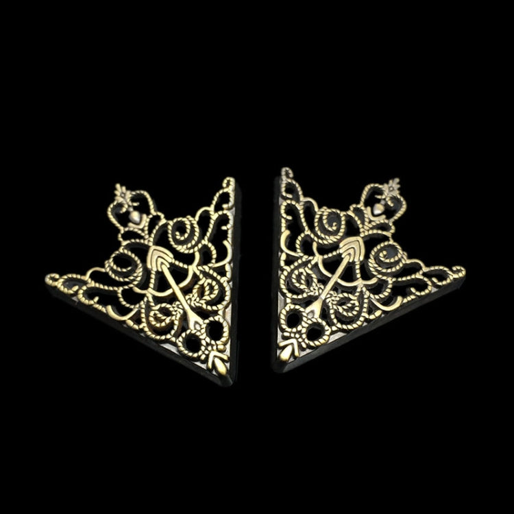 1 Pair Crown hollow pattern collar buckle(Ancient bronze)