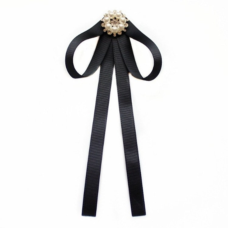 Professional Collar Black Bow Tie Shirt Accessories for Women(02 Small Flower)