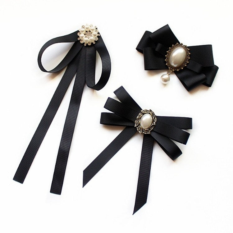 Professional Collar Black Bow Tie Shirt Accessories for Women(02 Small Flower)