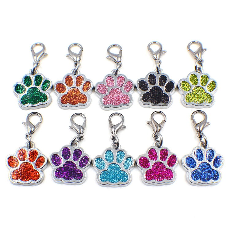 10 PCS Enamel Cat Dog  Bear Paw Prints Key Chain Jewelry Making(Color Mixing)