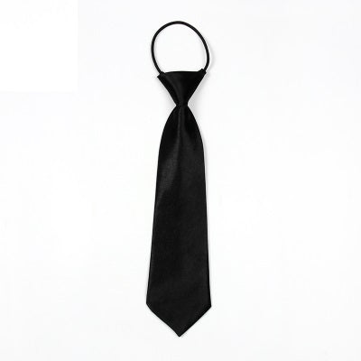 Solid Color Casual Rubber Band Lazy Tie for Children(Black)