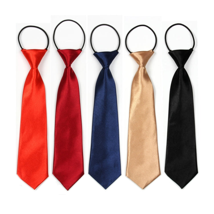 Solid Color Casual Rubber Band Lazy Tie for Children(Black)