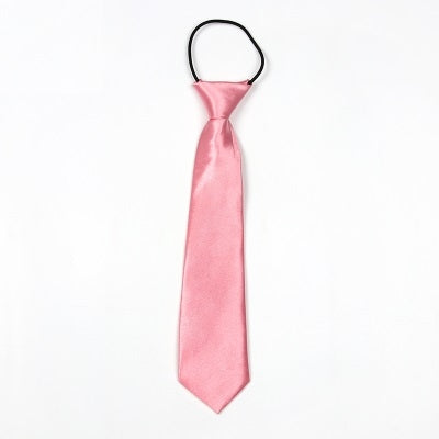 Solid Color Casual Rubber Band Lazy Tie for Children(Pink)