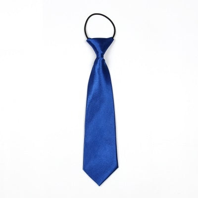 Solid Color Casual Rubber Band Lazy Tie for Children(Blue)