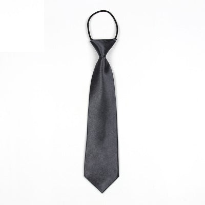 Solid Color Casual Rubber Band Lazy Tie for Children(Dark Grey)