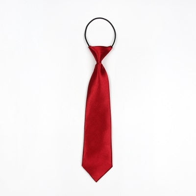 Solid Color Casual Rubber Band Lazy Tie for Children(Red)