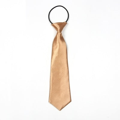 Solid Color Casual Rubber Band Lazy Tie for Children(Champagne)