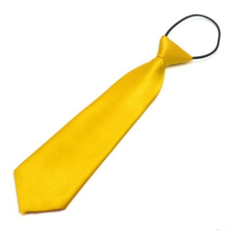 Solid Color Casual Rubber Band Lazy Tie for Children(Yellow)