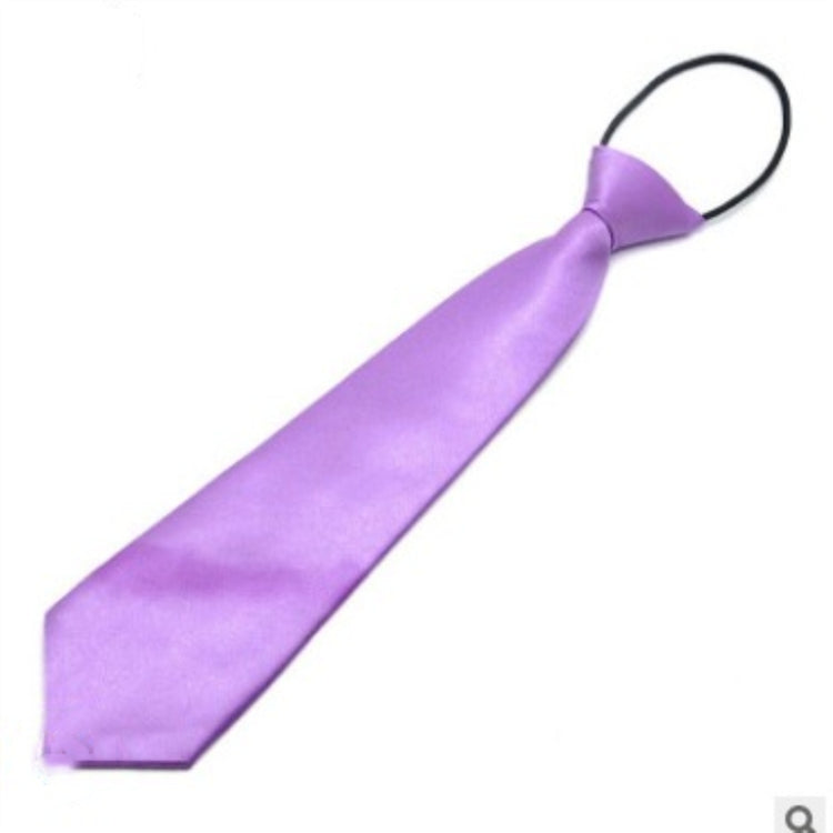 Solid Color Casual Rubber Band Lazy Tie for Children(violet)