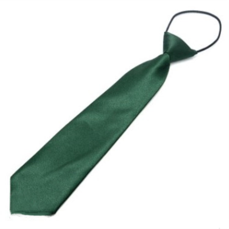 Solid Color Casual Rubber Band Lazy Tie for Children(Dark green)