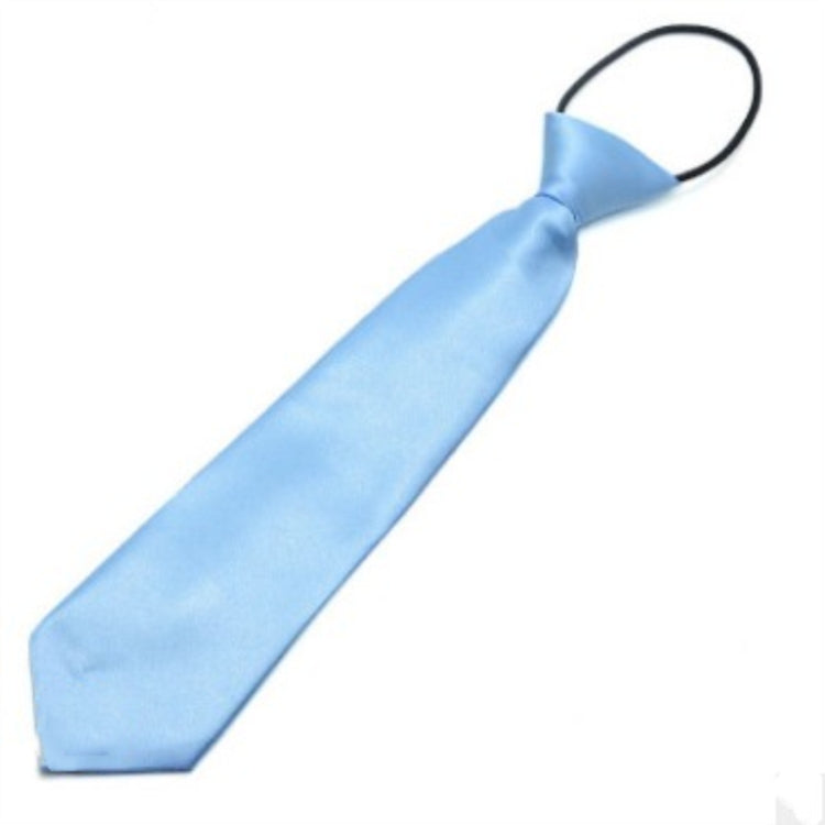 Solid Color Casual Rubber Band Lazy Tie for Children(Sky blue)