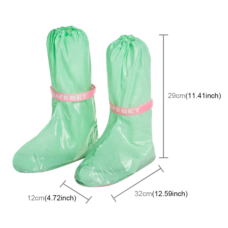 High Tube PVC Non-slip Waterproof Reusable Rain Shoe Boots Cover, Size:S (Green)