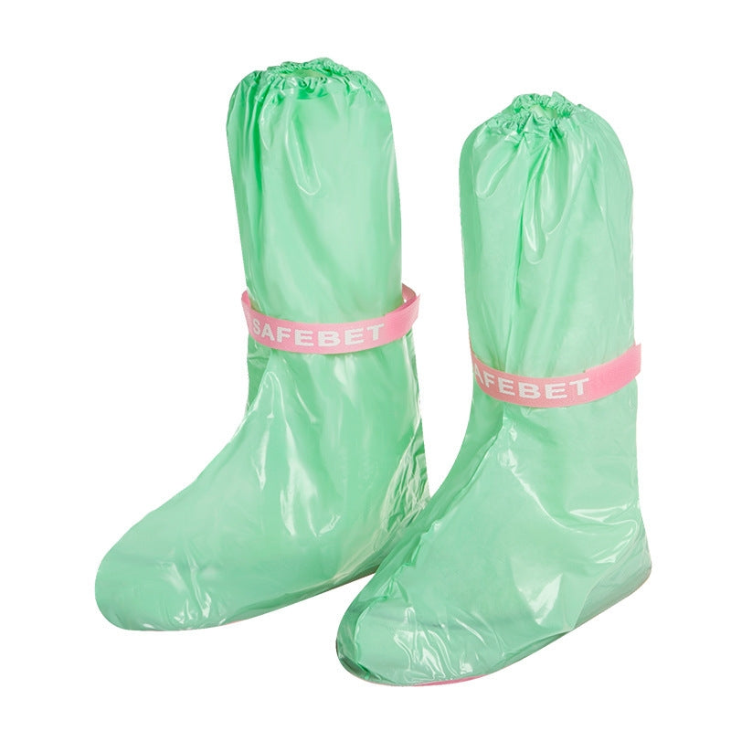 High Tube PVC Non-slip Waterproof Reusable Rain Shoe Boots Cover, Size:S (Green)