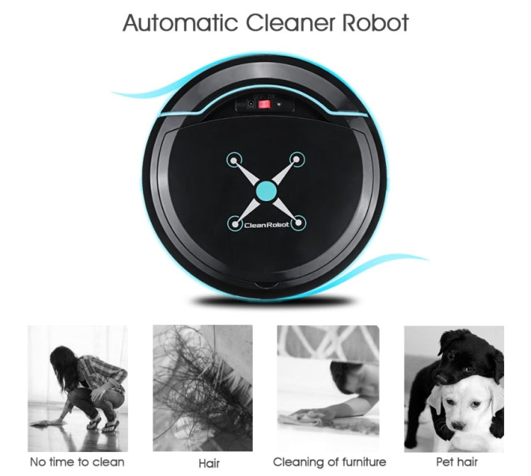 Home Smart Ultra-Thin Small Charging Vacuum Cleaners Sweeping Robot Automatic Home Cleaning Machine Robot Vacuum Cleaner(Black)