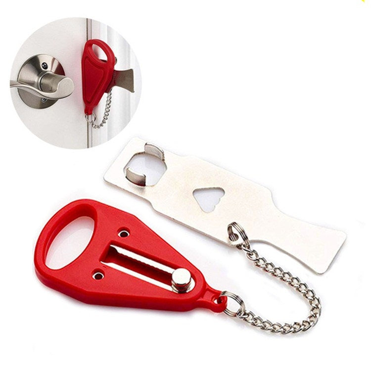 Portable Security Lock Door Lock Anti-theft Lock, Style:Red Triangle