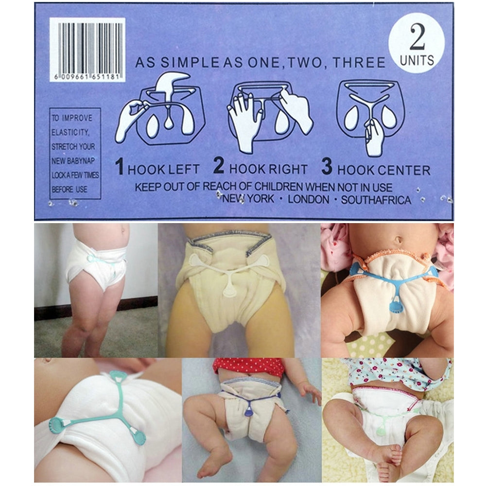 6 PCS Plastic Three-hook Small Claw Baby Diaper BuckleRandom Color Delivery